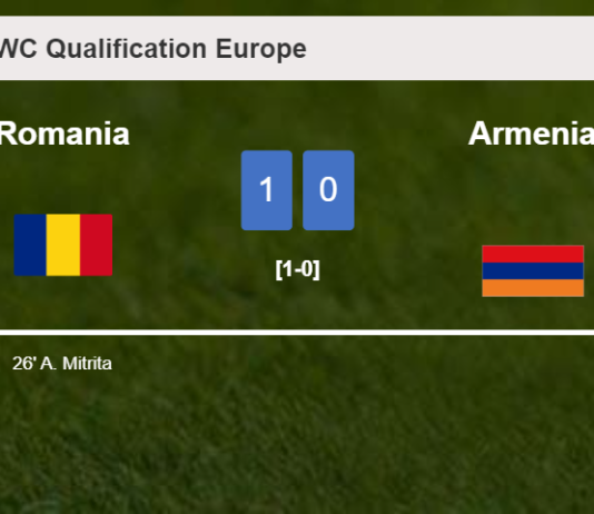 Romania beats Armenia 1-0 with a goal scored by A. Mitrita