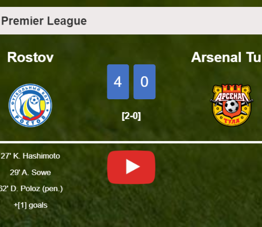 Rostov obliterates Arsenal Tula 4-0 . HIGHLIGHTS