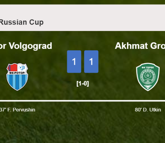 Rotor Volgograd and Akhmat Grozny draw 1-1 on Wednesday