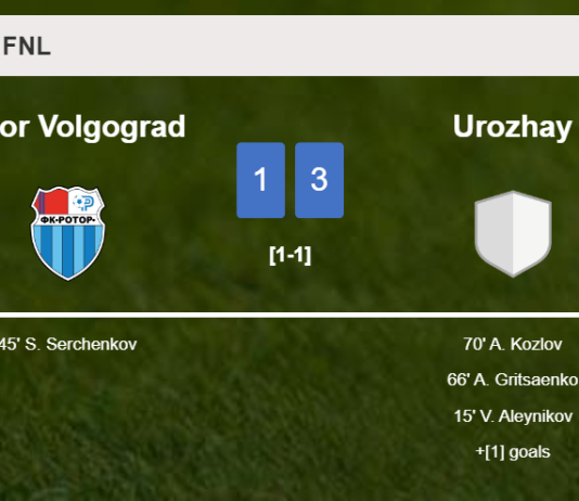 Urozhay overcomes Rotor Volgograd 3-1