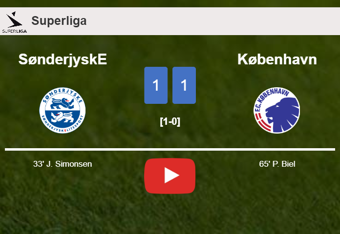 SønderjyskE and København draw 1-1 after N. Boilesen missed a penalty ...
