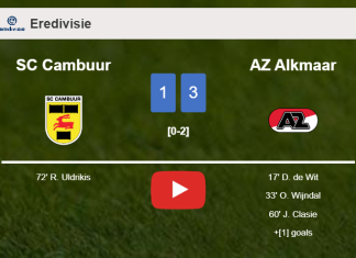 AZ Alkmaar defeats SC Cambuur 3-1. HIGHLIGHTS