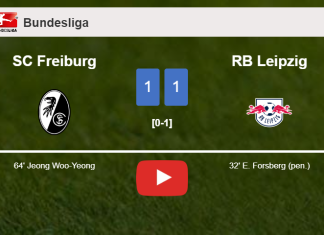 SC Freiburg and RB Leipzig draw 1-1 on Saturday. HIGHLIGHTS