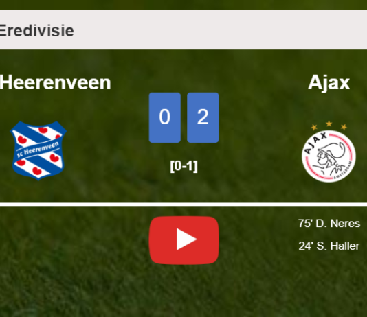Ajax beats SC Heerenveen 2-0 on Saturday. HIGHLIGHTS