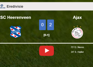 Ajax prevails over SC Heerenveen 2-0 on Saturday. HIGHLIGHTS