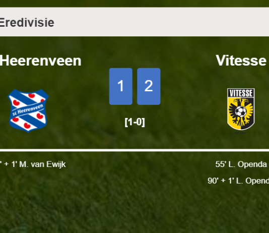 Vitesse recovers a 0-1 deficit to defeat SC Heerenveen 2-1 with L. Openda scoring 2 goals