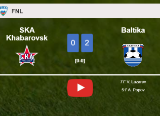 Baltika beats SKA Khabarovsk 2-0 on Saturday. HIGHLIGHTS