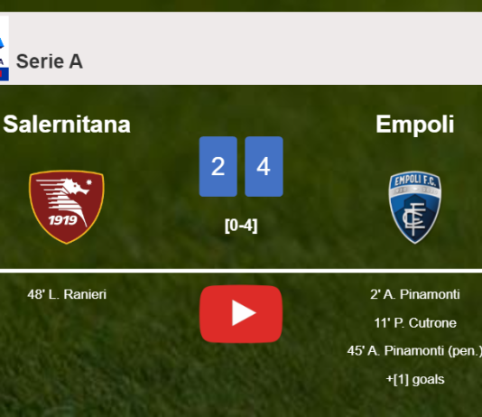 Empoli beats Salernitana 4-2. HIGHLIGHTS