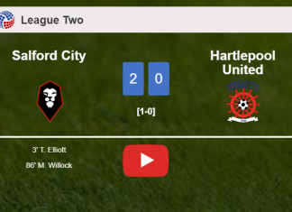 Salford City prevails over Hartlepool United 2-0 on Saturday. HIGHLIGHTS