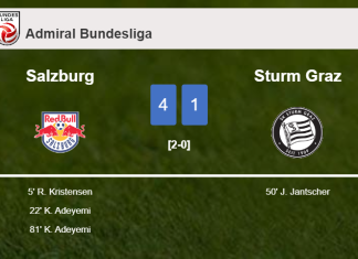 Salzburg destroys Sturm Graz 4-1 with an outstanding performance