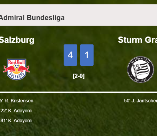 Salzburg destroys Sturm Graz 4-1 with an outstanding performance