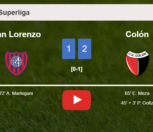 Colón tops San Lorenzo 2-1. HIGHLIGHTS