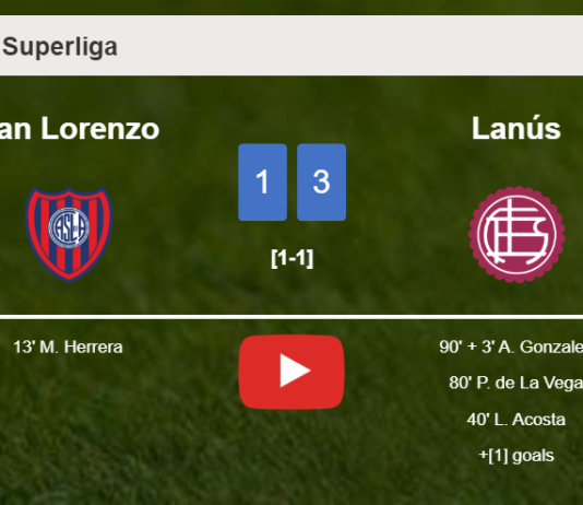 Lanús defeats San Lorenzo 3-1 after recovering from a 0-1 deficit. HIGHLIGHTS