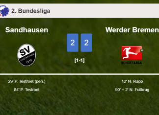 Sandhausen and Werder Bremen draw 2-2 on Sunday