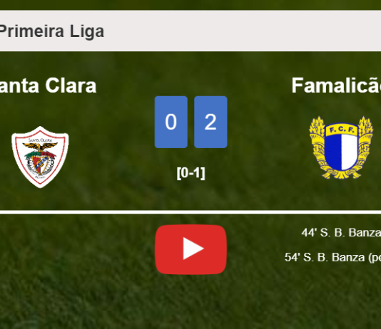 S. B. scores a double to give a 2-0 win to Famalicão over Santa Clara. HIGHLIGHTS