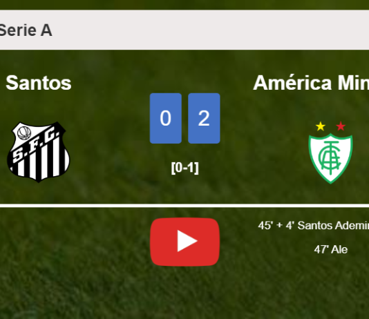 América Mineiro prevails over Santos 2-0 on Saturday. HIGHLIGHTS