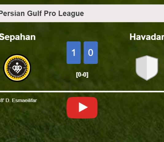 Sepahan prevails over Havadar 1-0 with a late goal scored by D. Esmaeilifar. HIGHLIGHTS