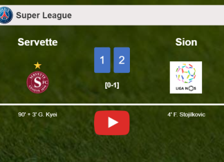 Sion grabs a 2-1 win against Servette 2-1. HIGHLIGHTS