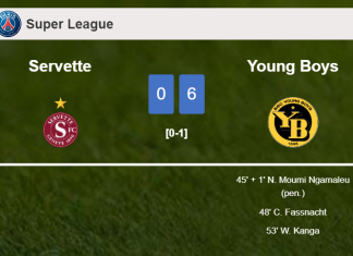 Young Boys conquers Servette 6-0 after a incredible match