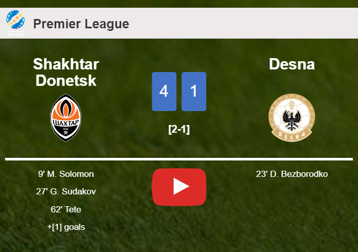 Shakhtar Donetsk crushes Desna 4-1 with an outstanding performance. HIGHLIGHTS