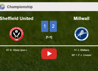 Millwall snatches a 2-1 win against Sheffield United 2-1. HIGHLIGHTS