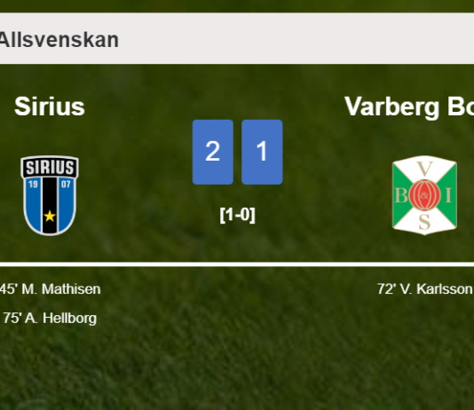 Sirius prevails over Varberg BoIS 2-1