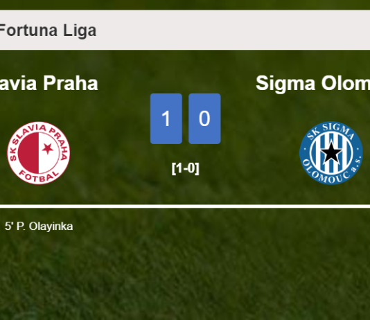 Slavia Praha defeats Sigma Olomouc 1-0 with a goal scored by P. Olayinka
