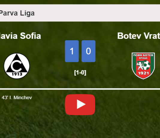 Slavia Sofia defeats Botev Vratsa 1-0 with a goal scored by I. Minchev. HIGHLIGHTS