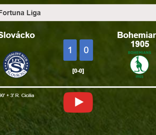 Slovácko conquers Bohemians 1905 1-0 with a late goal scored by R. Cicilia. HIGHLIGHTS