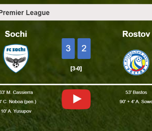 Sochi overcomes Rostov 3-2. HIGHLIGHTS