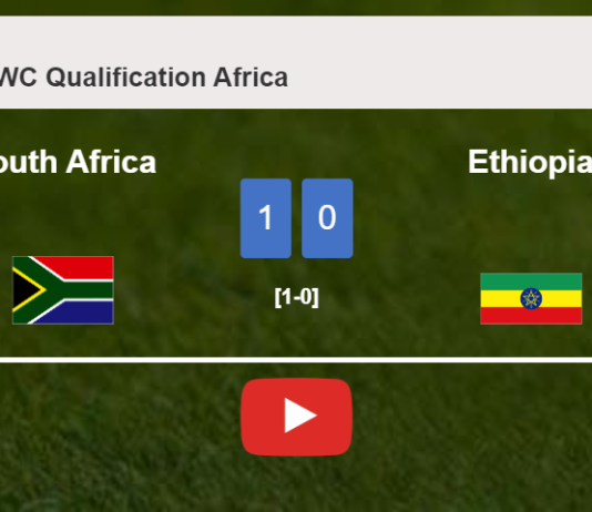 South Africa conquers Ethiopia 1-0 with a late and unfortunate own goal from G. Gibeto. HIGHLIGHTS