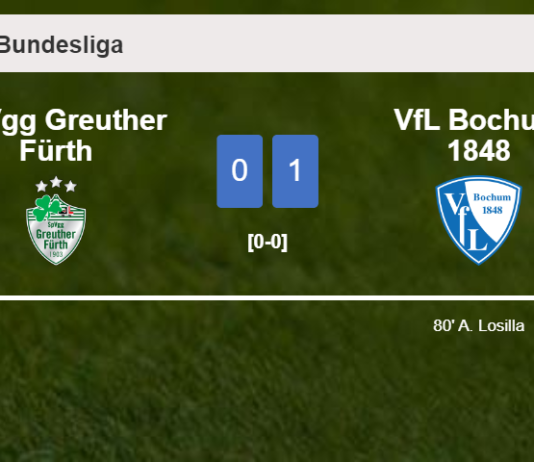 VfL Bochum 1848 beats SpVgg Greuther Fürth 1-0 with a goal scored by A. Losilla