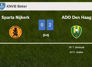 ADO Den Haag beats Sparta Nijkerk 2-0 on Tuesday