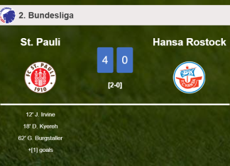St. Pauli crushes Hansa Rostock 4-0 with an outstanding performance