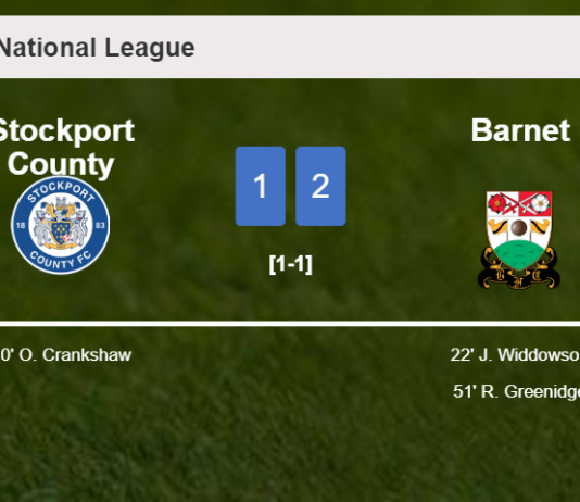 Barnet conquers Stockport County 2-1