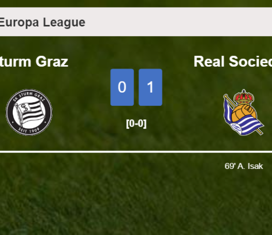 Real Sociedad conquers Sturm Graz 1-0 with a goal scored by A. Isak
