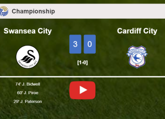 Swansea City beats Cardiff City 3-0. HIGHLIGHTS