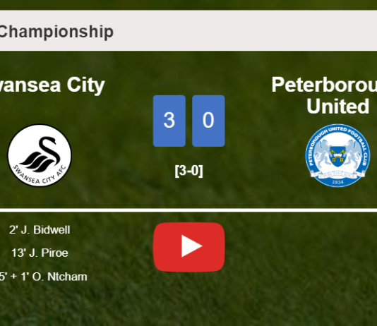 Swansea City beats Peterborough United 3-0. HIGHLIGHTS