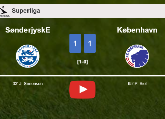 SønderjyskE and København draw 1-1 after N. Boilesen missed a penalty. HIGHLIGHTS