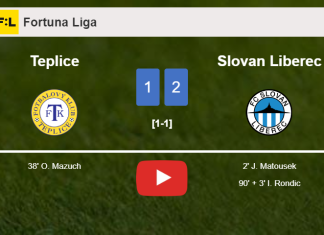 Slovan Liberec grabs a 2-1 win against Teplice. HIGHLIGHTS