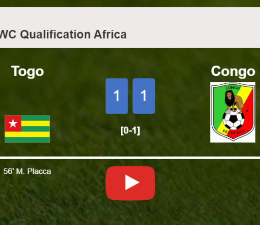 Togo and Congo draw 1-1 on Saturday. HIGHLIGHTS