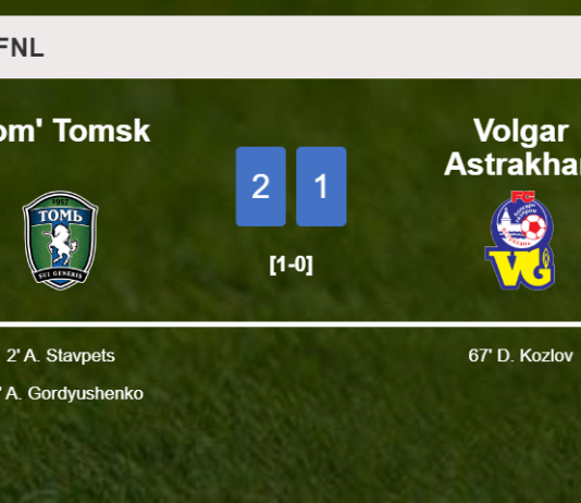 Tom' Tomsk beats Volgar Astrakhan 2-1