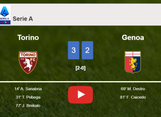 Torino beats Genoa 3-2. HIGHLIGHTS