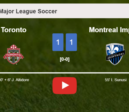 Toronto seizes a draw against Montreal Impact. HIGHLIGHTS