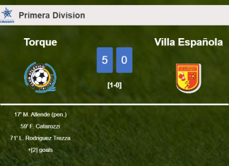 Torque destroys Villa Española 5-0 with an outstanding performance