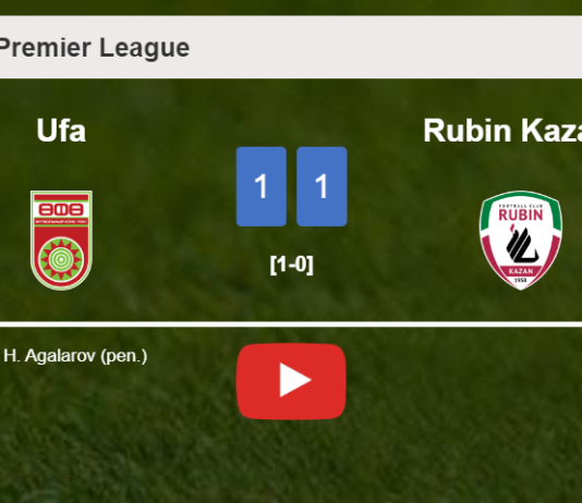 Ufa and Rubin Kazan' draw 1-1 on Sunday. HIGHLIGHTS