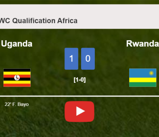 Uganda prevails over Rwanda 1-0 with a goal scored by F. Bayo. HIGHLIGHTS