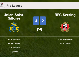 Union Saint-Gilloise defeats RFC Seraing after recovering from a 0-2 deficit