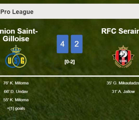 Union Saint-Gilloise defeats RFC Seraing after recovering from a 0-2 deficit