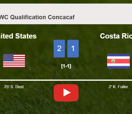 United States recovers a 0-1 deficit to best Costa Rica 2-1. HIGHLIGHTS